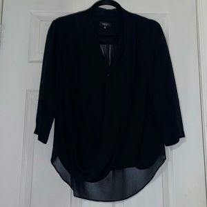 Babaton 100% Silk Front Drape Blouse